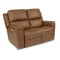 Flexsteel Henry Power Reclining Loveseat With Power Headrests & Lumbar in Caramel Leather