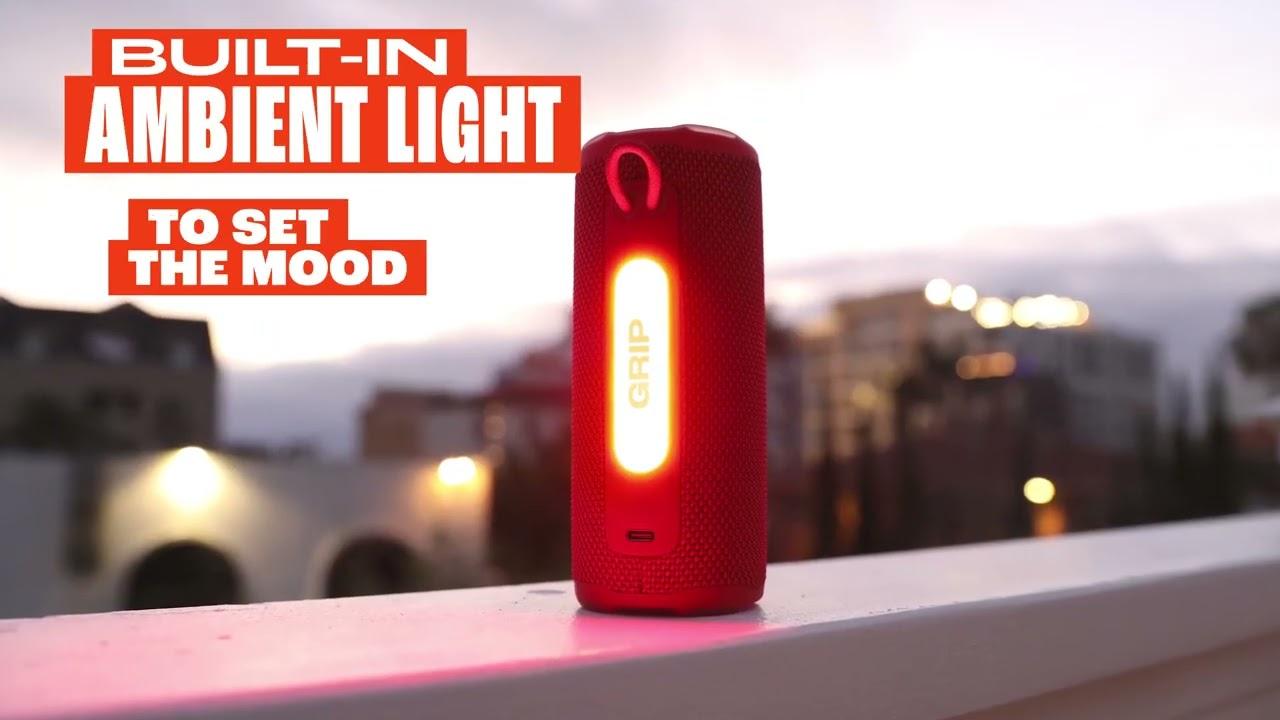Watch JBL GRIP Compact Bluetooth Speaker with Bold JBL Pro Sound and Ambient Light