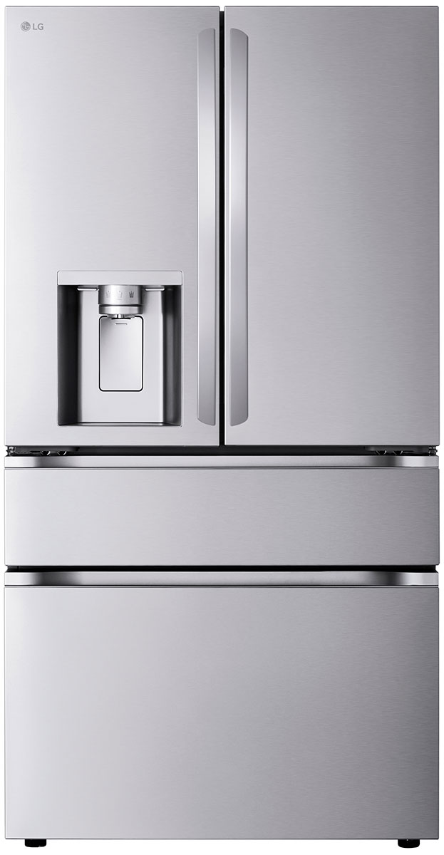 Front view of LG Refrigerator in PrintProof Stainless Steel.