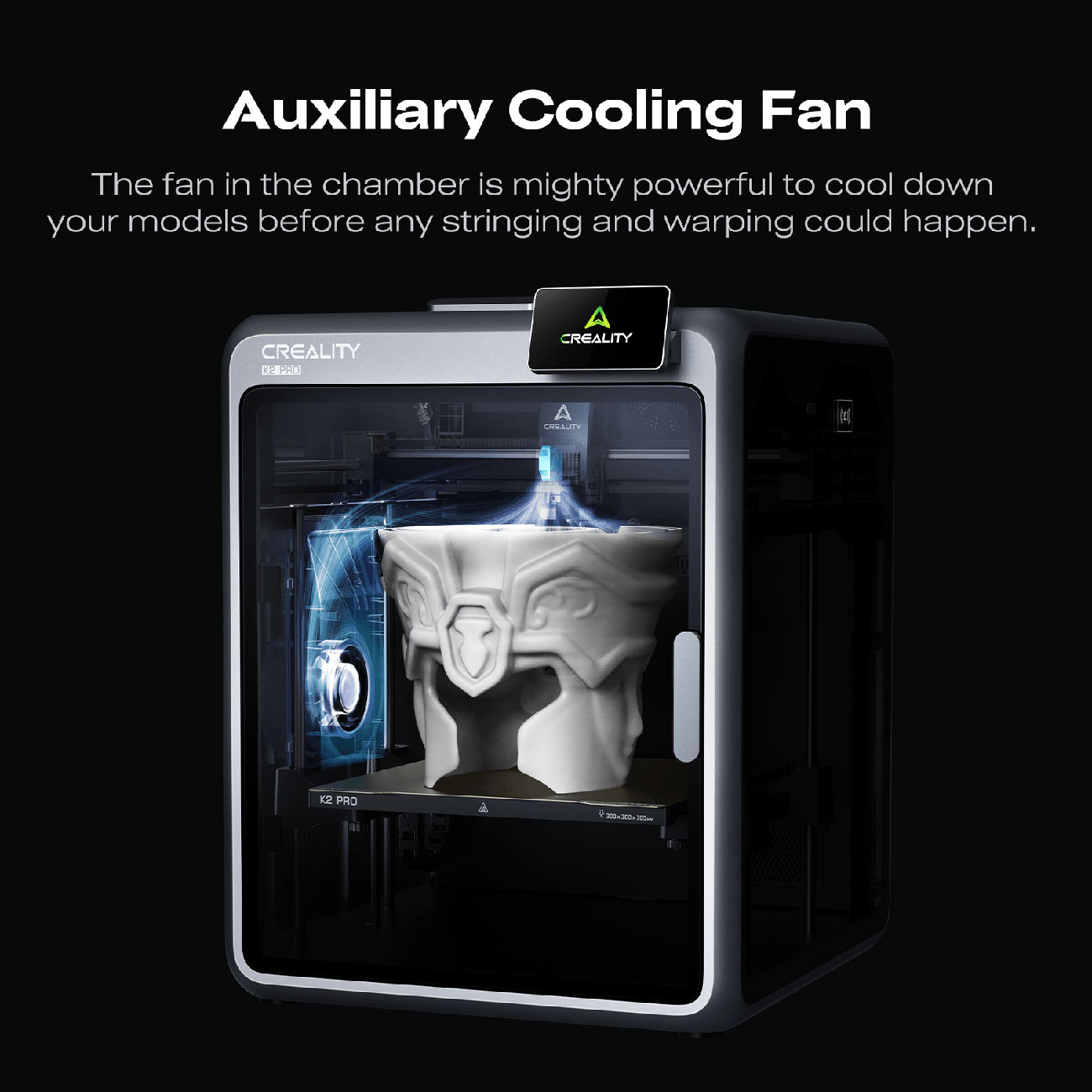 Infographic View of Creality 3D Printer Auxiliary Fan