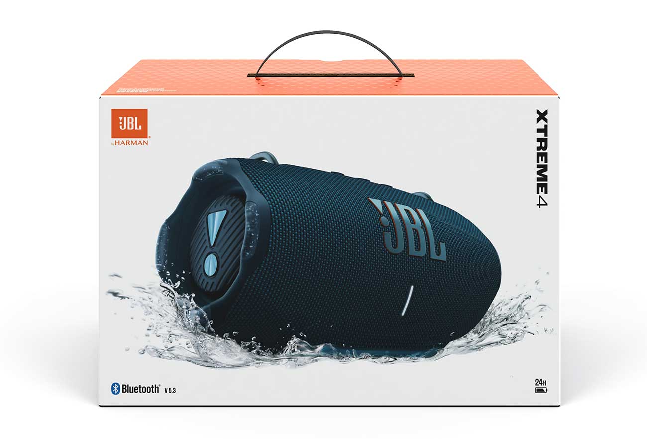 Front view of Xtreme 4 Portable Speaker Packaging
