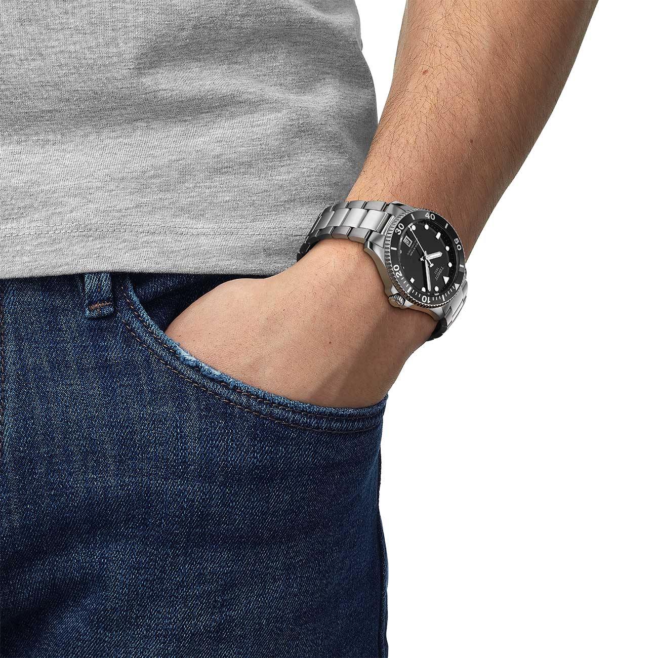Lifestyle View of Tissot Seastar 1000 Black Dial Watch