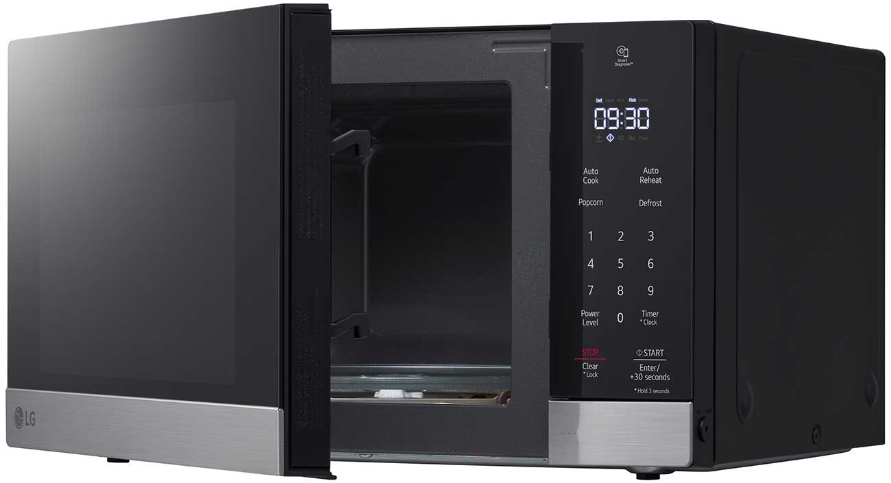 Angle Open View of LG Countertop Microwave