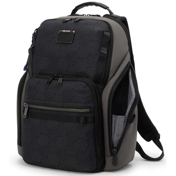 tumi - alpha bravo search backpack - Laptop Backpack for Men & Women - Backpack for Work & Travel - 17.0" X 14.0" X 8.3" - Black resistant lining and air vent) Side open pocket Back quick access pocket with hidden magnetic snap Tumi Alpha Bravo Search Backpack