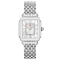 Michele Deco Madison Mid White Silver Sunray w/ Diamond Dial Silver Bracelet Watch, 31mm