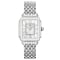 Michele Deco Madison Mid White Silver Sunray w/ Diamond Dial Silver Bracelet Watch, 31mm