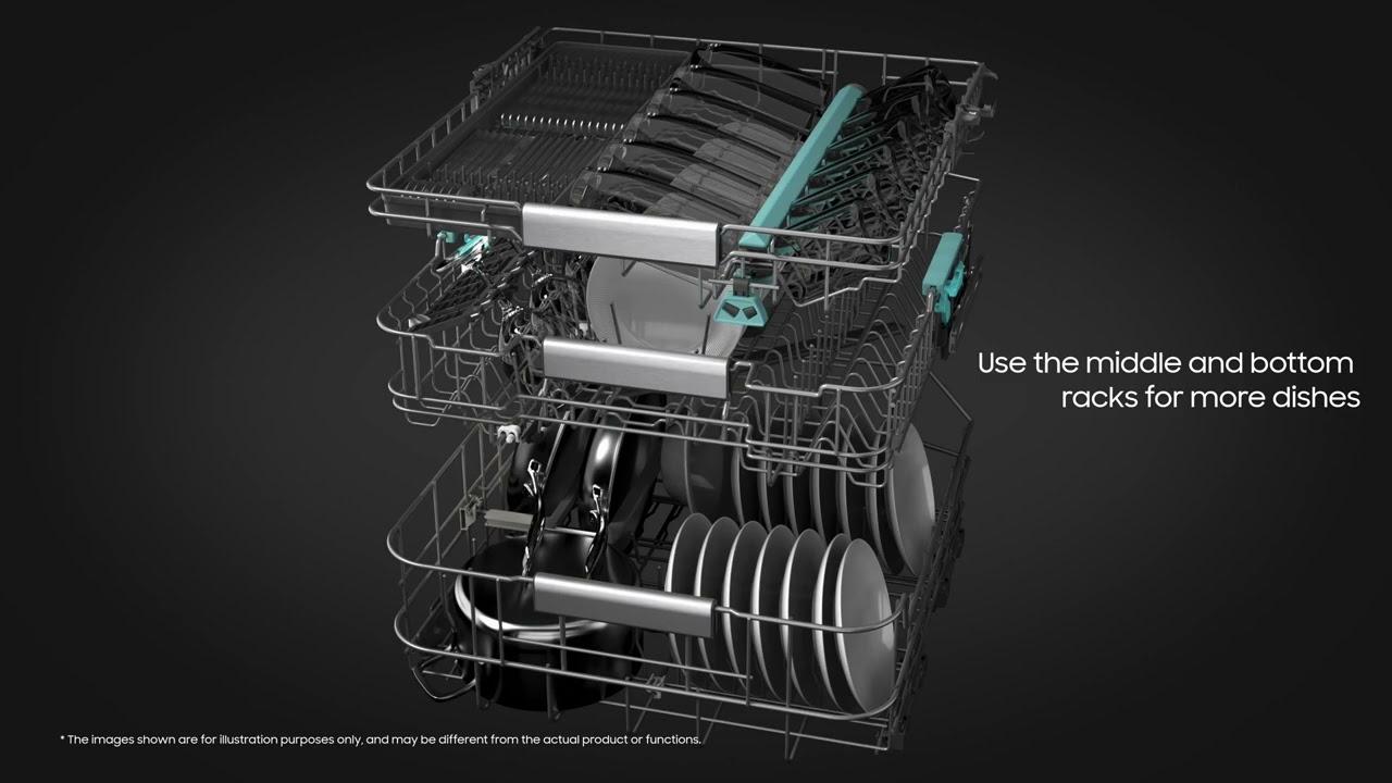 Watch Dedicated wash jets for drinkware with 3rd Rack Washing System | Samsung
