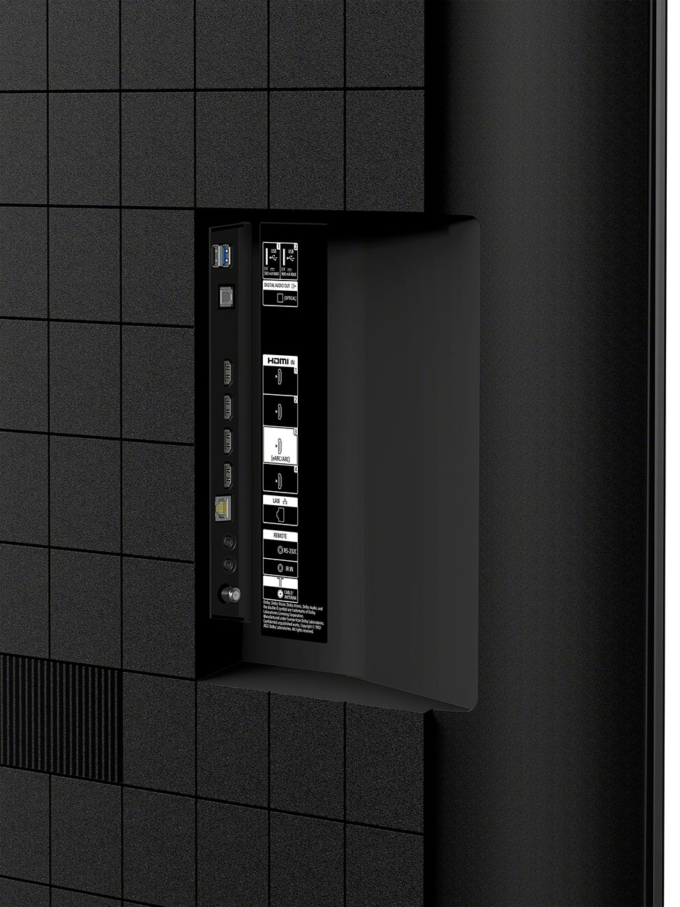 Side View of Sony Bravia 3 4K TV Ports