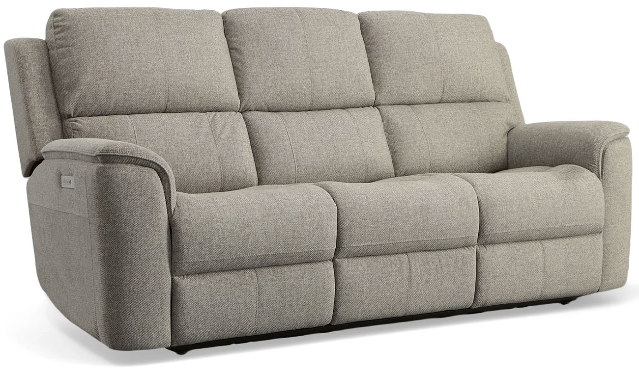 Flexsteel Henry Fabric Power Reclining Sofa w/ Power Headrests & Lumbar