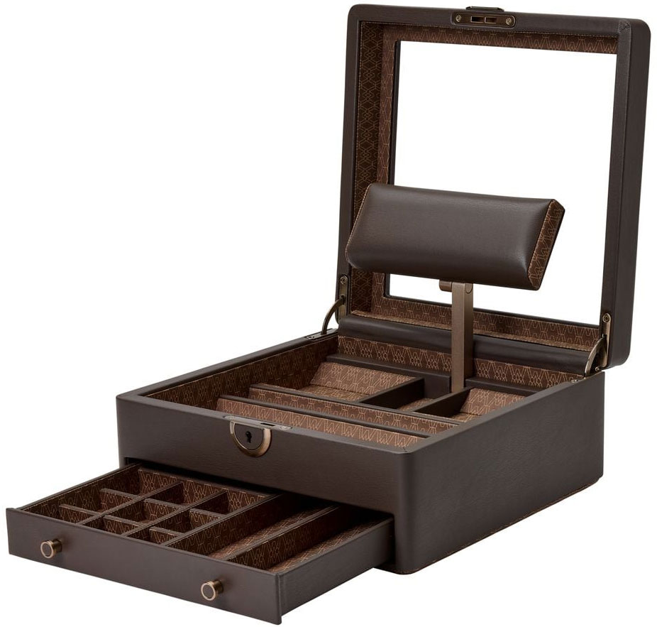 Angled View of Wolf 1834 Watch Box Opened
