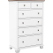 Archbold Furniture Portland Chest with 6 Drawers in Driftwood | Snow White | Aged Pewter