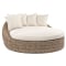 Sunset West Havana Round Daybed in Canvas Flax Sunbrella | Aged Tobacco