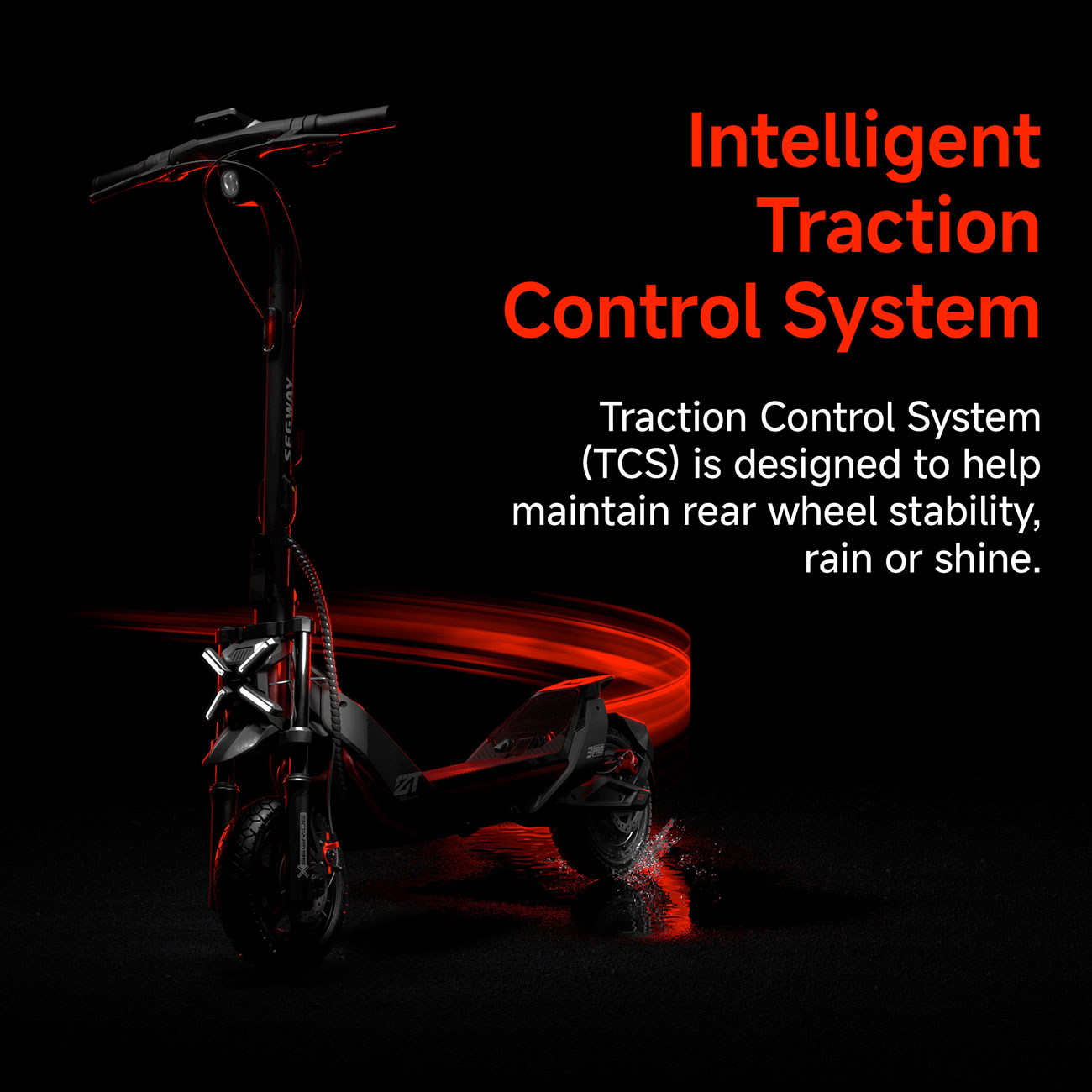 Infographic View Segway MAXG3 Electric Scooter Traction Control System Feature