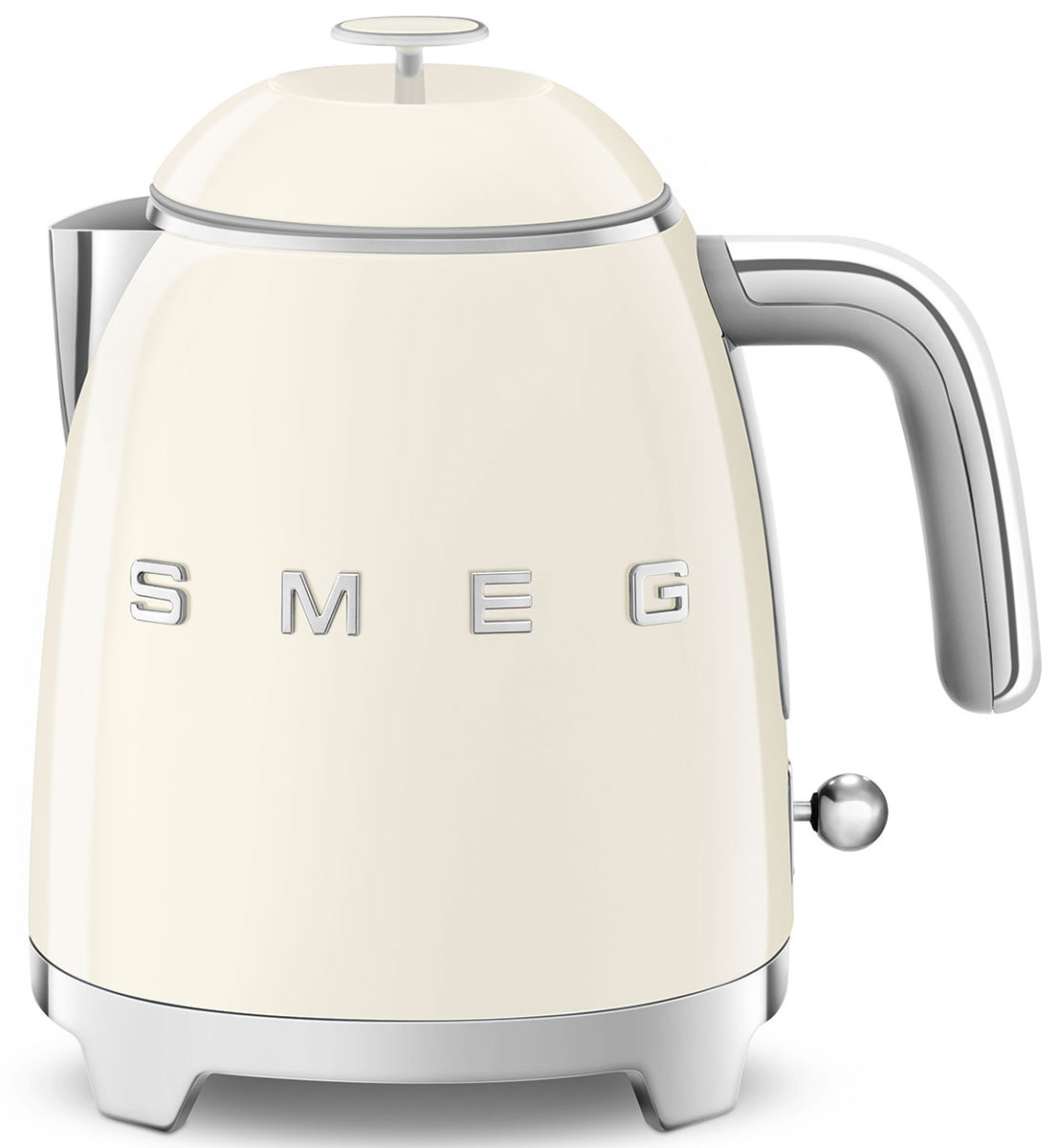 Right, side image of Smeg 50s Retro Style Cream 27 Oz. Electric Kettle
