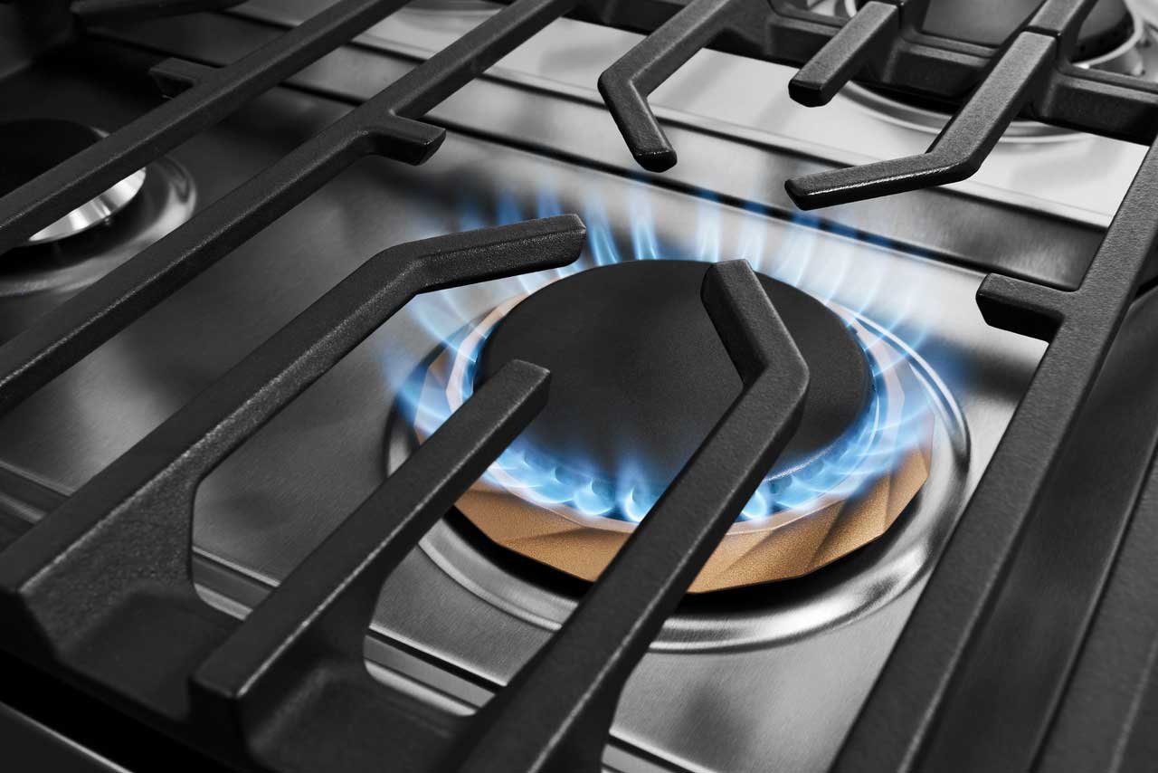 Burner view of Frigidaire Range