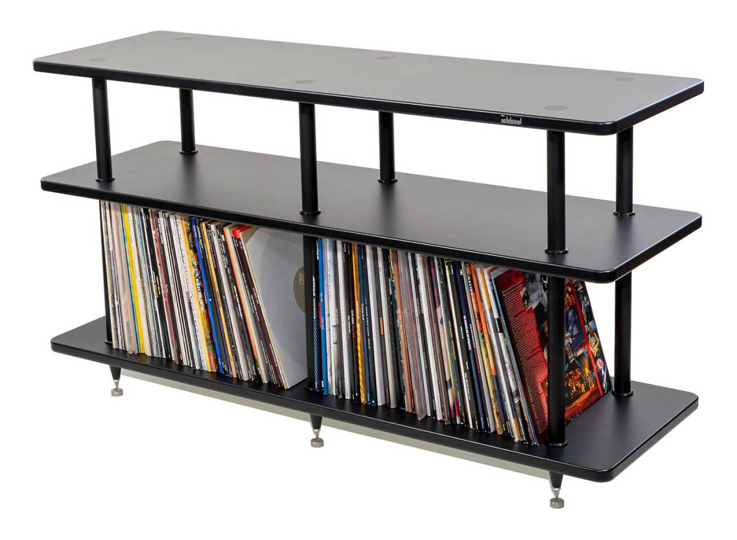 Vinyl Small Rack Solidsteel VL-3 Vinyl Record Storage Rack in Black - VL-3-BK