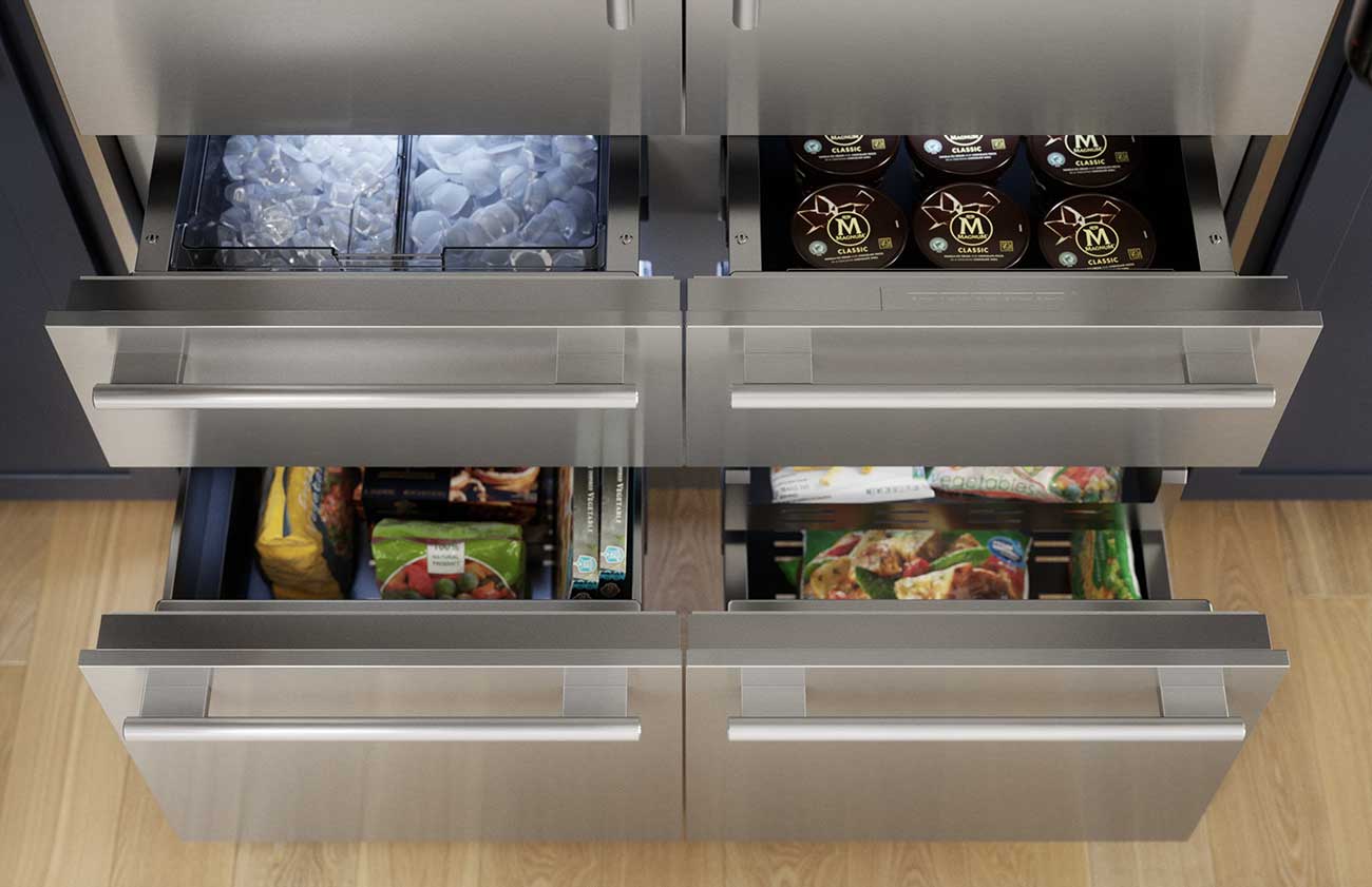Freezer Open View of Thermador Refrigerator