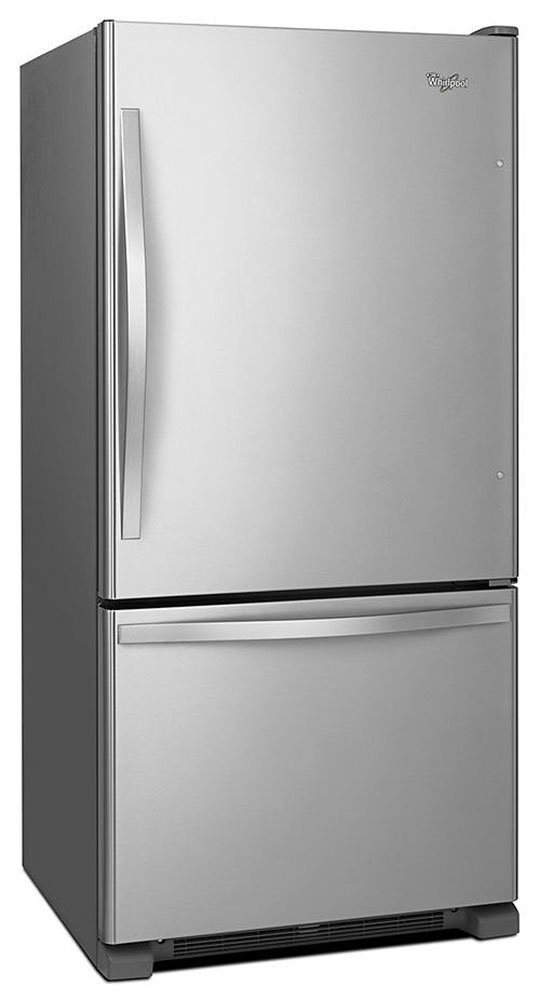 Left angle view of Stainless Steel Bottom Freezer Refrigerator