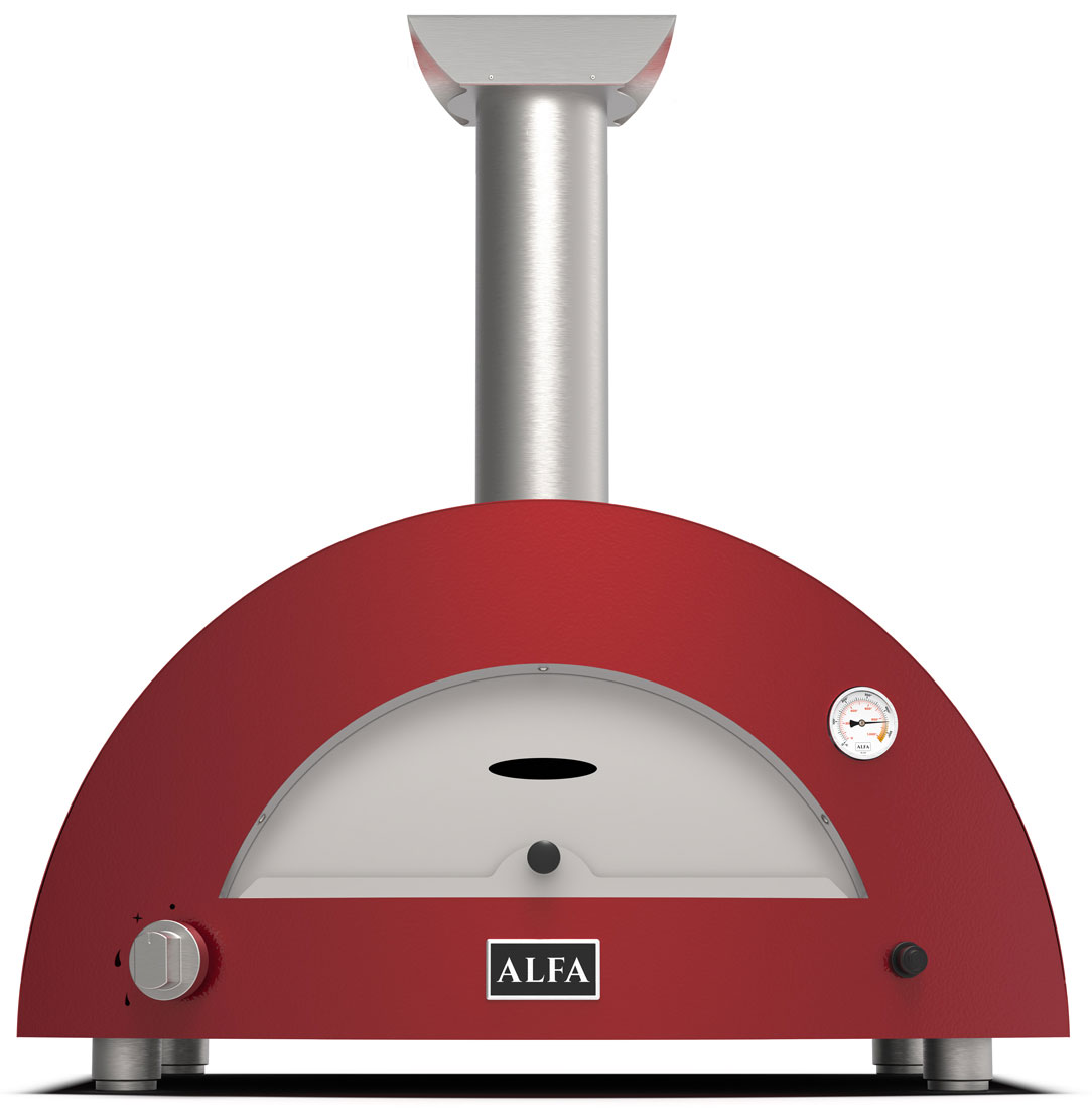 Alfa Moderno 2 Pizze Outdoor Pizza Oven Natural Gas in Ruby Red