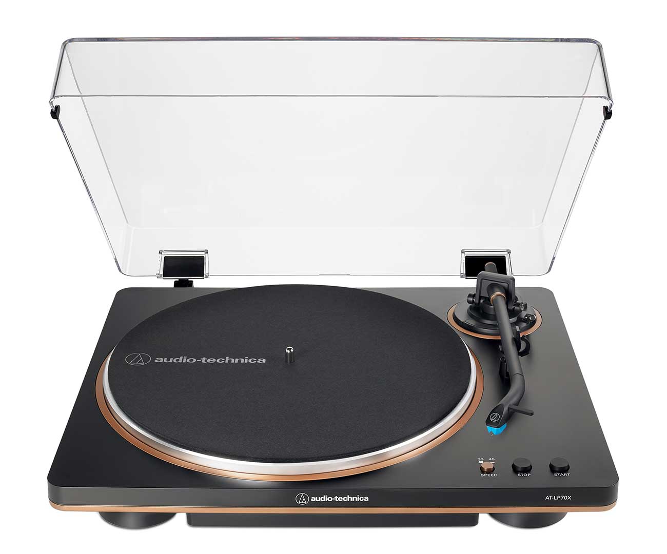 Front view of Turntable in Black/Bronze