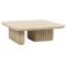 Classic Home Vander Solid Wood Square Coffee Table in Cream Washed
