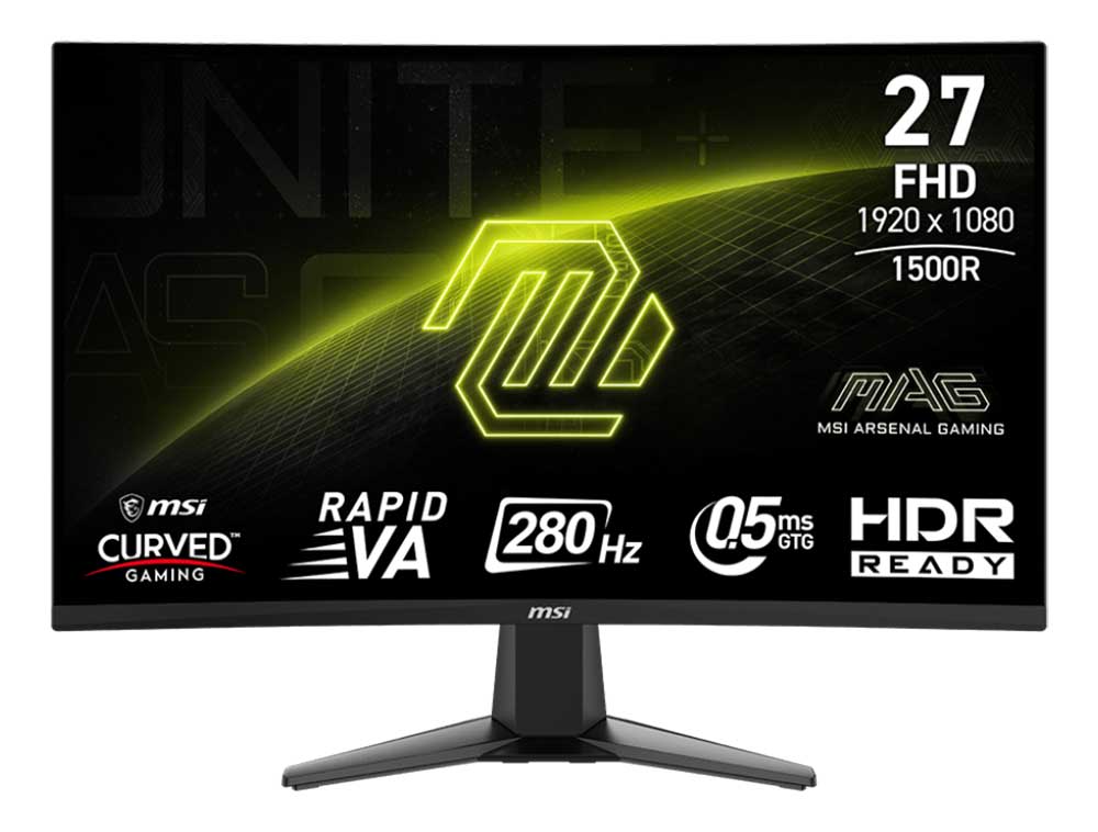 Front view of Curved Gaming Monitor 27-inch FHD 280Hz