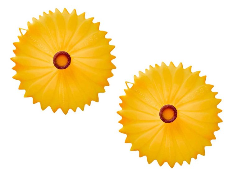 Large image of Charles Viancin 4" Set of 2 Sunflower Silicone Drink Covers