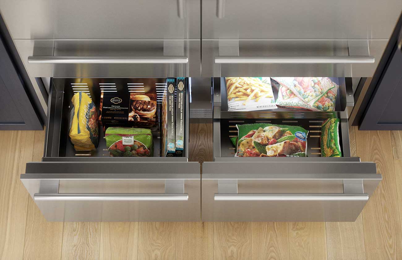 Freezer View of Thermador Refrigerator