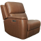 Flexsteel Power Recliner LAF Henry with Power Headrest and Lumbar in Caramel Leather Finish