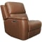 Flexsteel Power Recliner LAF Henry with Power Headrest and Lumbar in Caramel Leather Finish