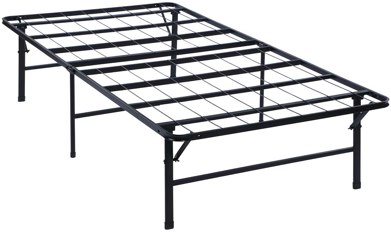 Angled view of coaster black platform bed frame