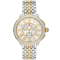 Michele Serein 2T 18K Gold-Plated Diamond 41mm Watch with White Dial and Stainless Steel Bracelet