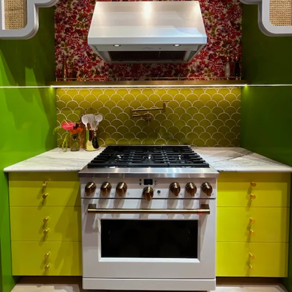 A Cafe range and hood displayed at KBIS 2024