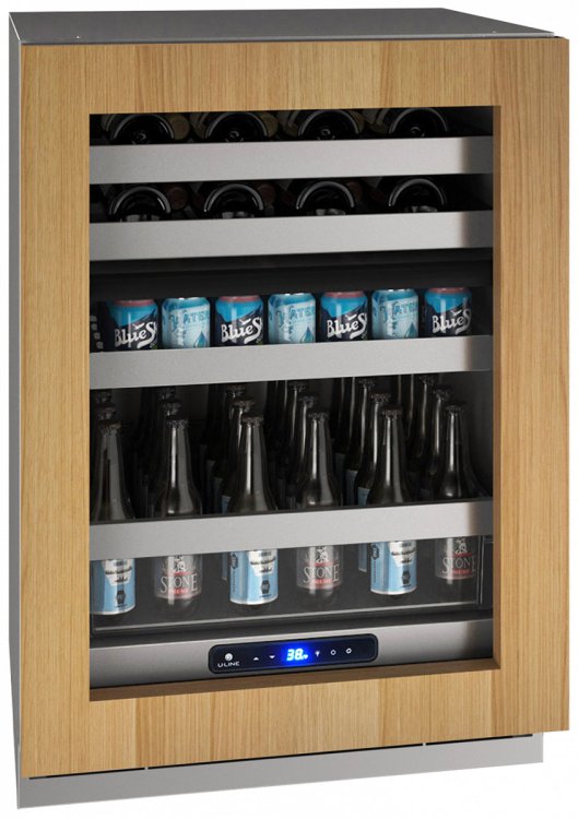 Large image of U-Line 24" Integrated Frame Dual-Zone Beverage Center