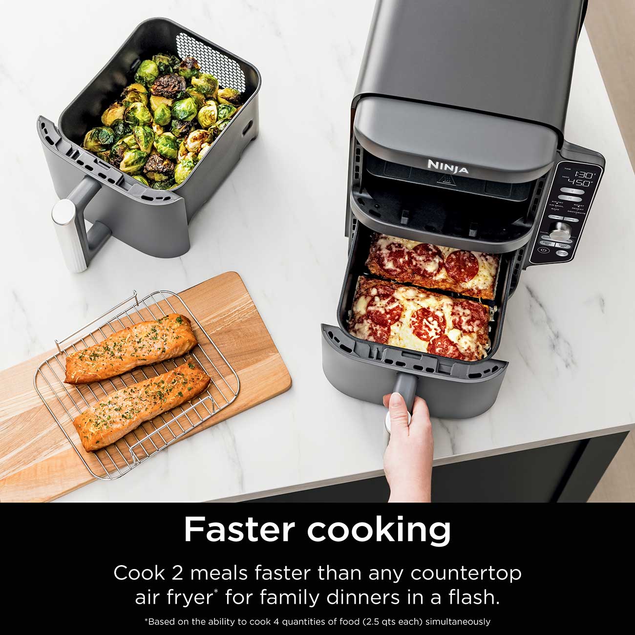DoubleStack XL 2-Basket 10-Qt. Air Fryer Faster Cooking