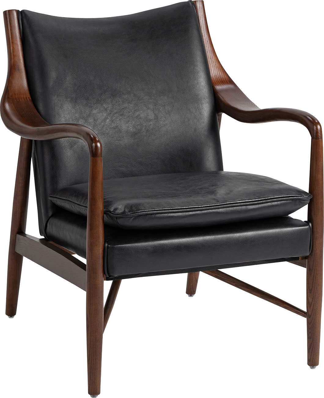 Angled view of Classic Home Kiannah Accent Chair in Jet Black