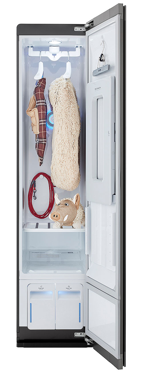 Front view of styler open with pet gear inside