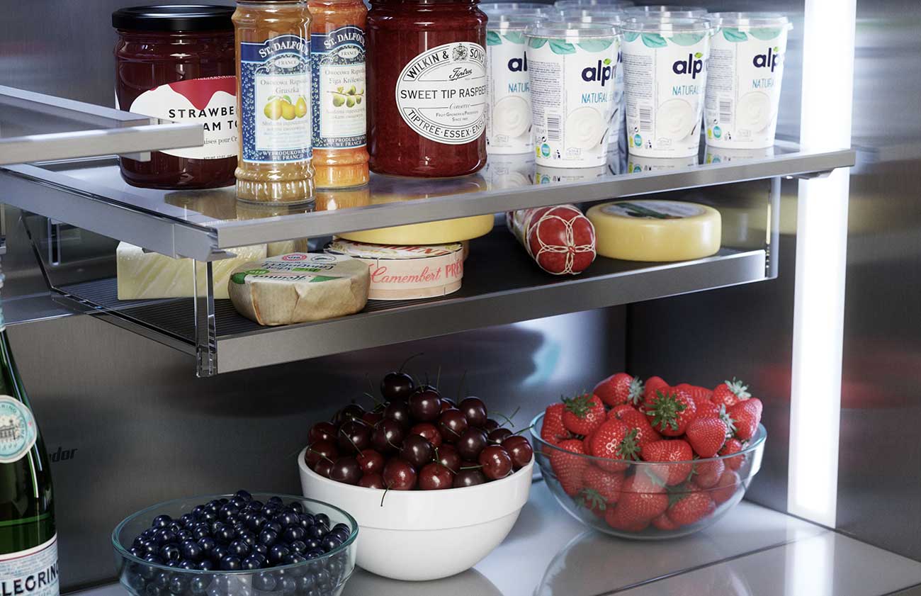 Shelves View of Thermador Refrigerator