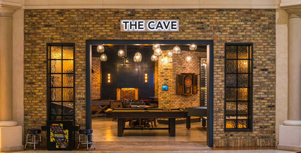 The cave boutique in Abt's Atrium showcasing game room additions like pool tables, foosball tables, and dartboards