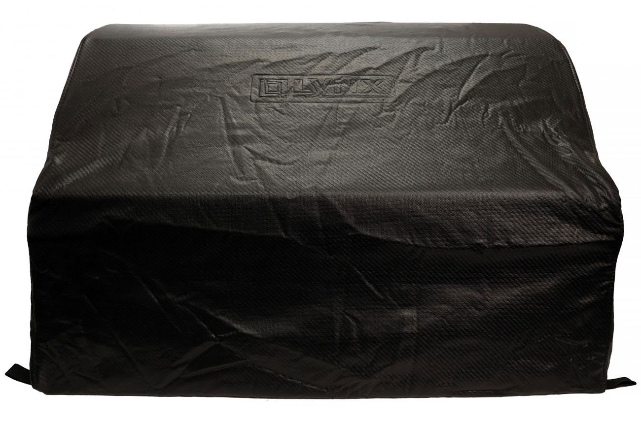 Front view of grill cover on grill