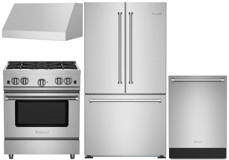 Large image of BlueStar Stainless French Door Refrigerator & 30-Inch Gas Range Package