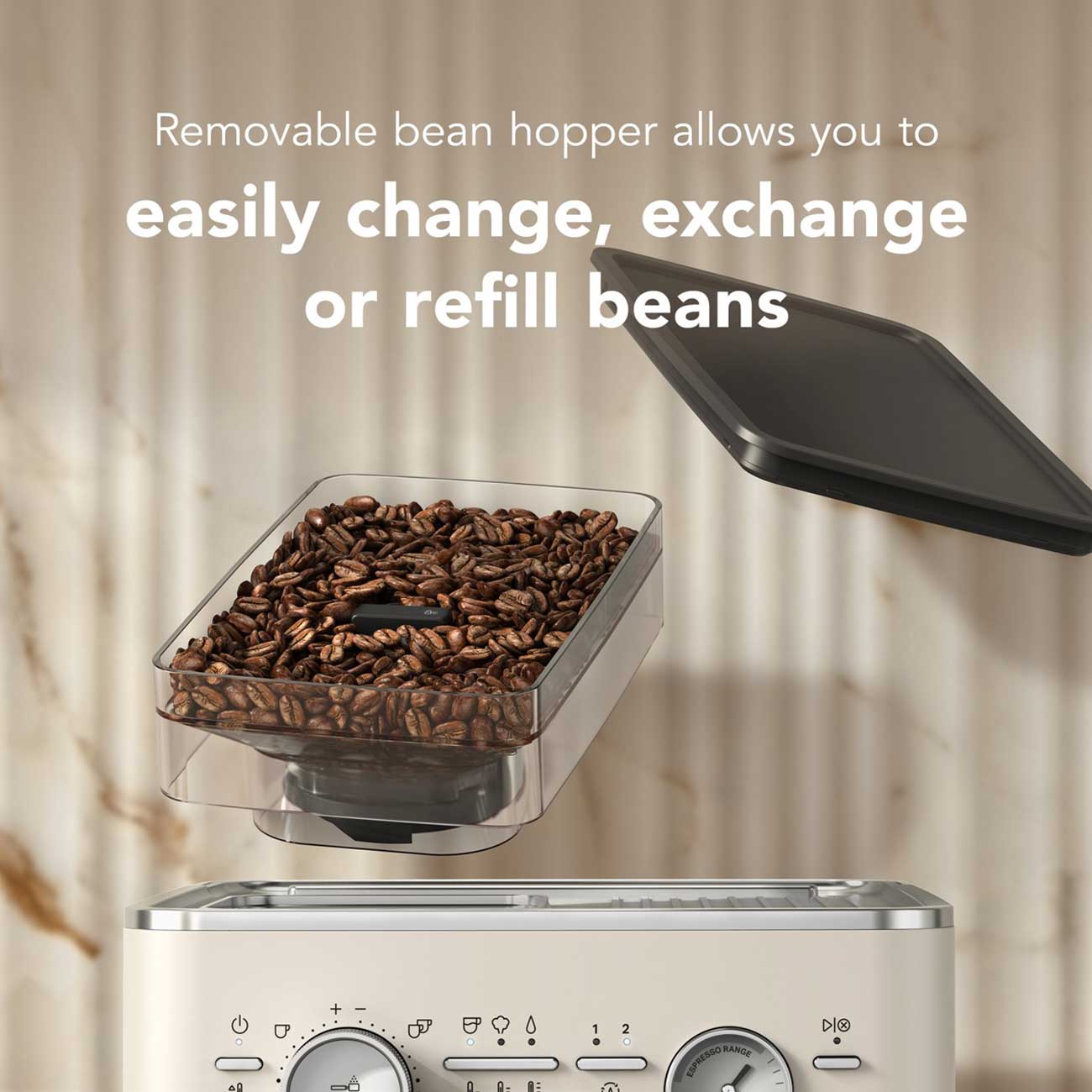 KitchenAid Semi Automatic Espresso Machine Bean Hopper Detail