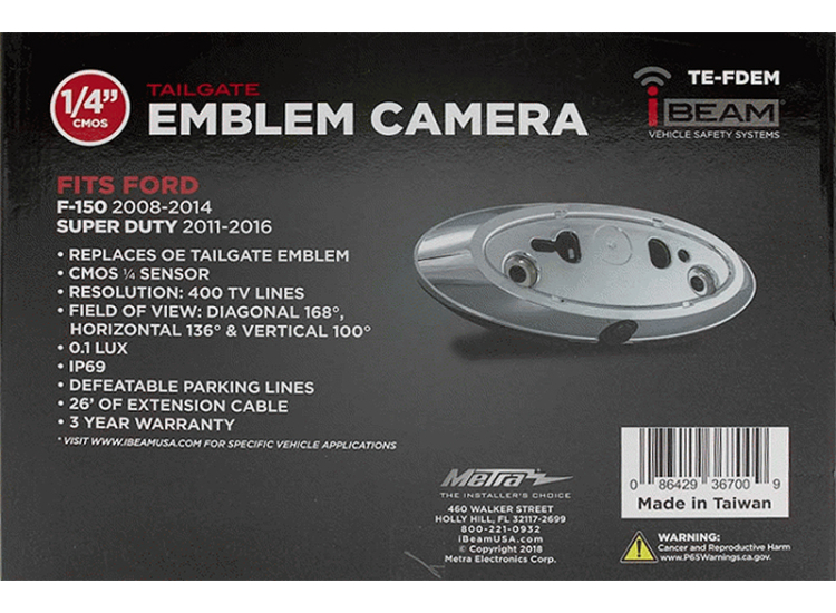 Metra Ford Emblem Replacement Back-Up Camera - TE-FDEM