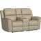 Flexsteel Henry Leather Power Reclining Loveseat w/ Console & Power Headrests & Lumbar