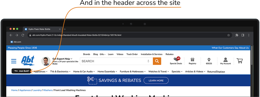 Bolt desktop header
