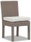 Sunset West Coronado Armless Dining Chair in Driftwood | Canvas Flax Sunbrella
