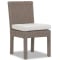 Sunset West Coronado Armless Dining Chair in Driftwood | Canvas Flax Sunbrella