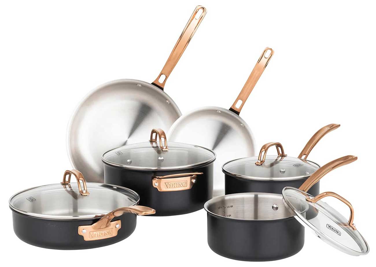 Front view of Viking Culinary 10-Piece Cookware