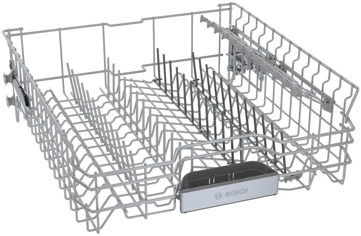 Angle view of empty upper rack.