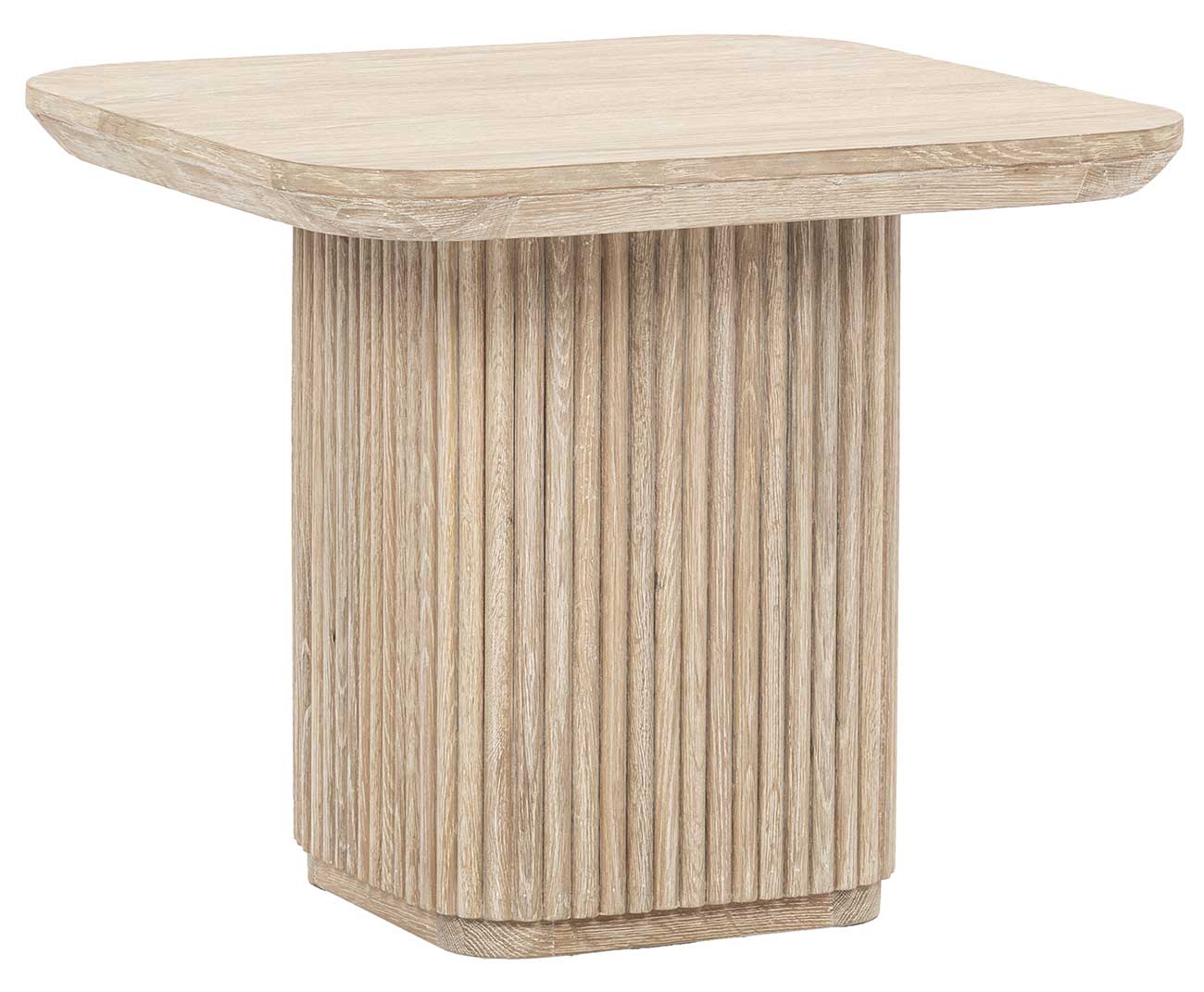 Classic Home Vander Solid Wood Square End Table in Cream Washed